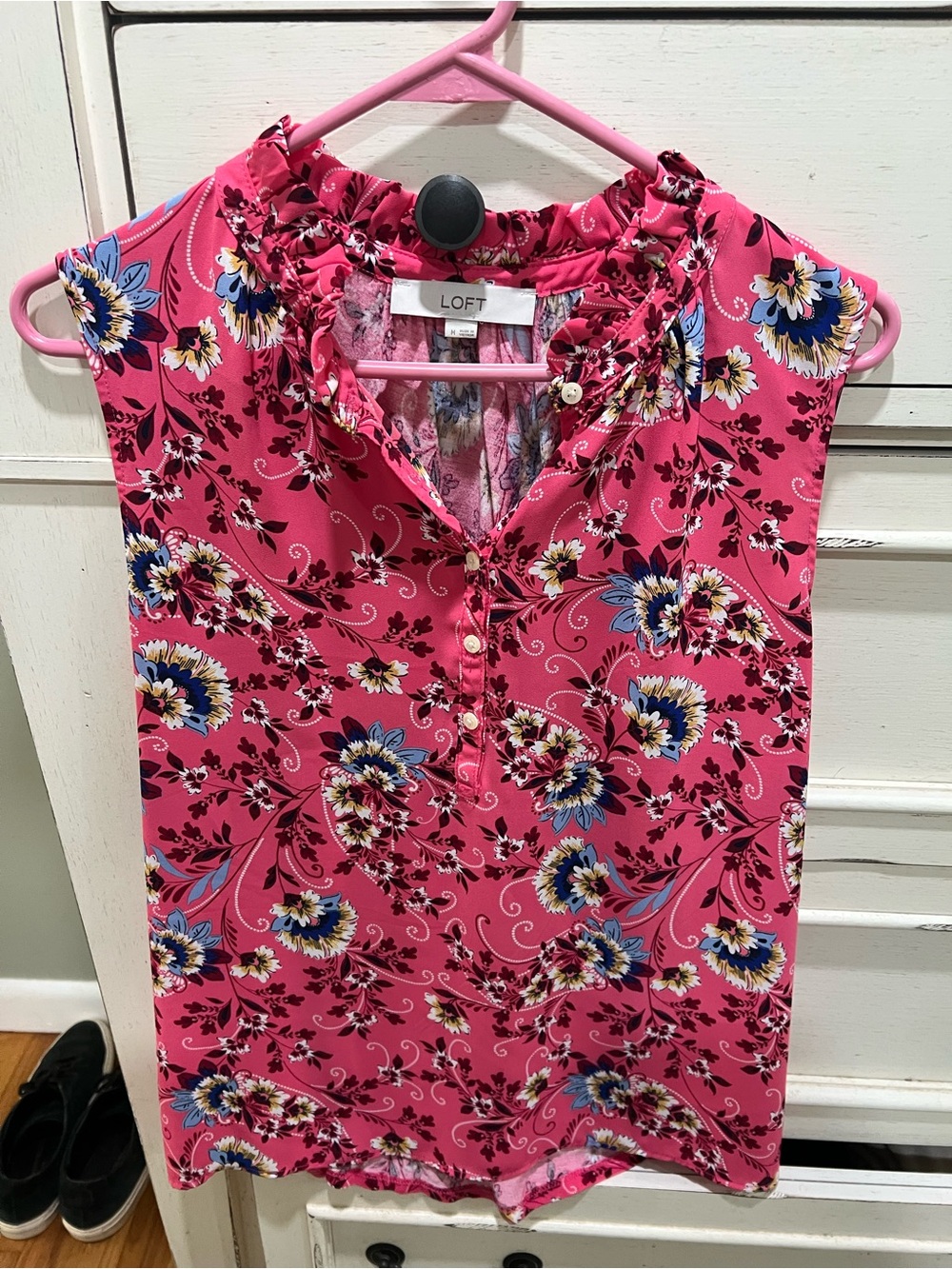 Sleeveless floral blouse